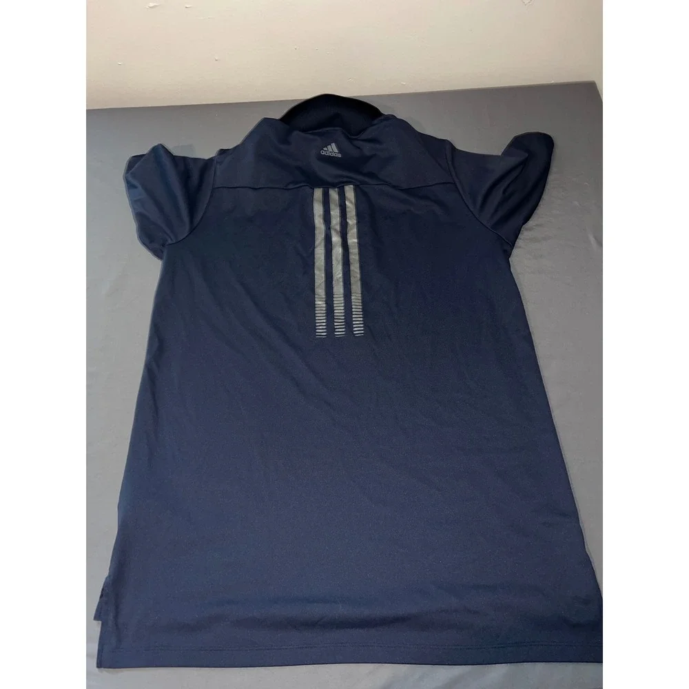 Adidas Polo Shirt Mens Large Navy Blue Good Adizero Golf Performance 3-Stripe